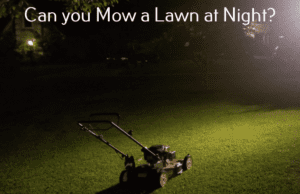 Mowing lawn at night